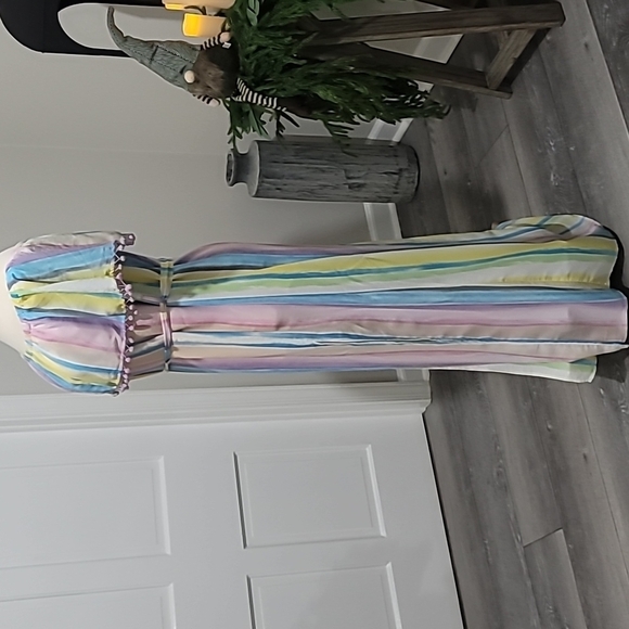 Buddy Love Shelly Unicorn Rainbow Pastel Stripe Maxi Dress Size L - Picture 7 of 13